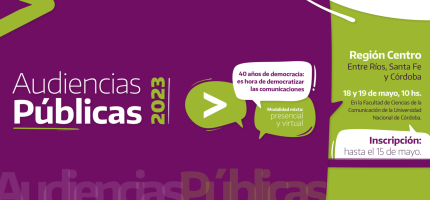 Inscripciones a la Audiencia Pública de la Región Centro