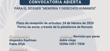 Convocatoria abierta para el dossier «Memoria y Derechos Humanos»